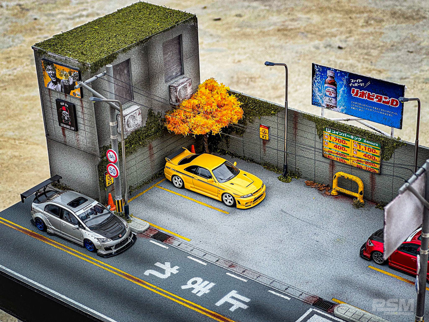 Japanese style Behind Building Parking Lot